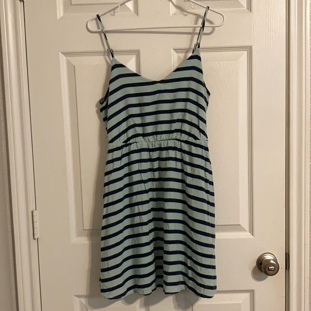 Lauren Conrad Navy blue and mint stripped dress